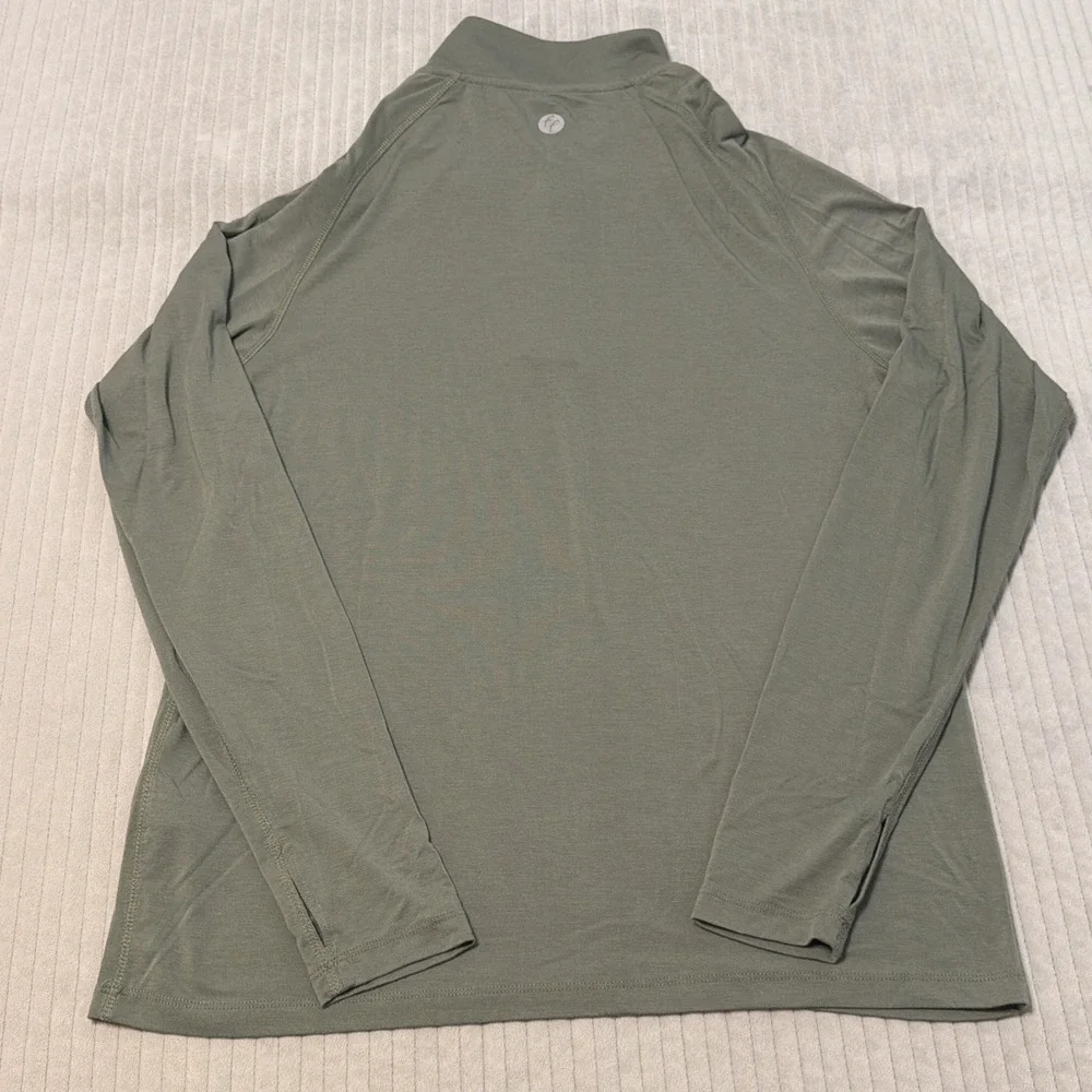 Free Fly Mens 1/4 Zip Pullover Size Medium Performance Bamboo Long Sleeve Green